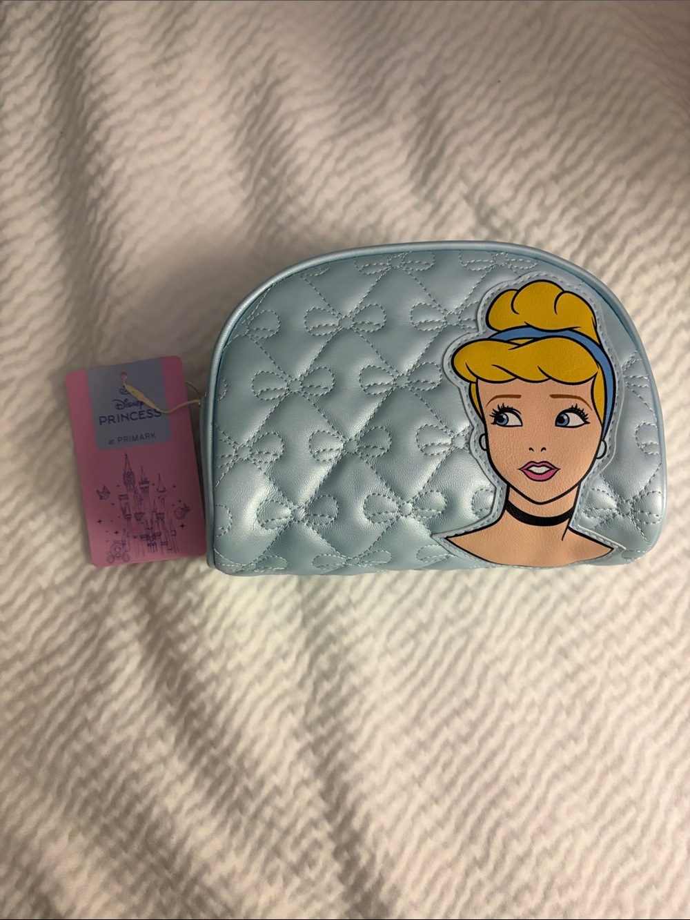 Disney Princess Cinderella Light Blue Quilted Cosmetic Pouch